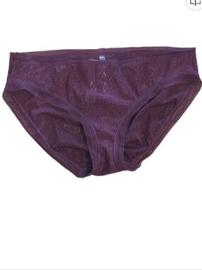 NWT Soma Stretch Lace Hipster Panty Plum Burgundy Sheer — Size M